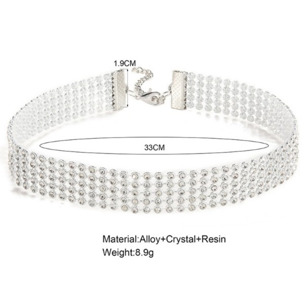 Crystal Allover Rhinestone Decor Choker - Picture 4 of 5